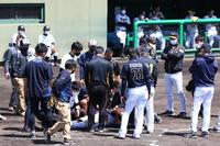 ２回、死球を受けた長坂（代表撮影）