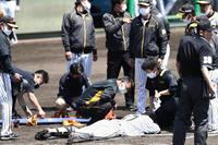 ２回、死球を受けた長坂（代表撮影）