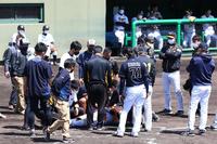 ２回、死球を受けた長坂（代表撮影）