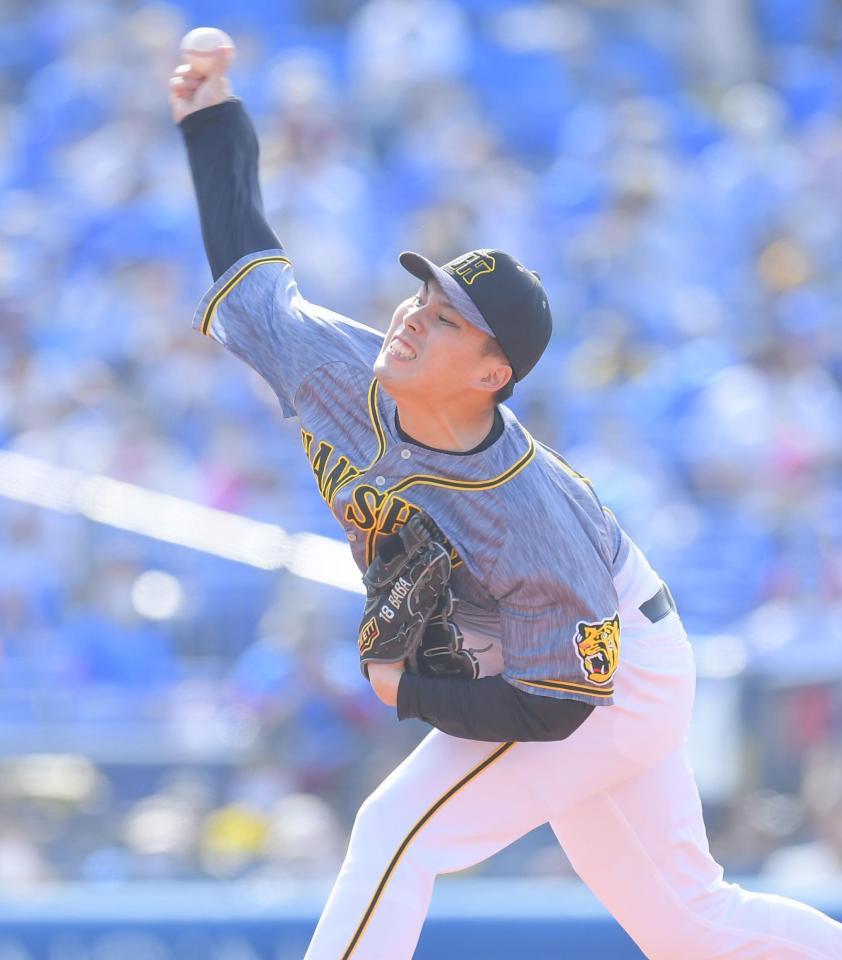 　力投する馬場（撮影・高石航平）