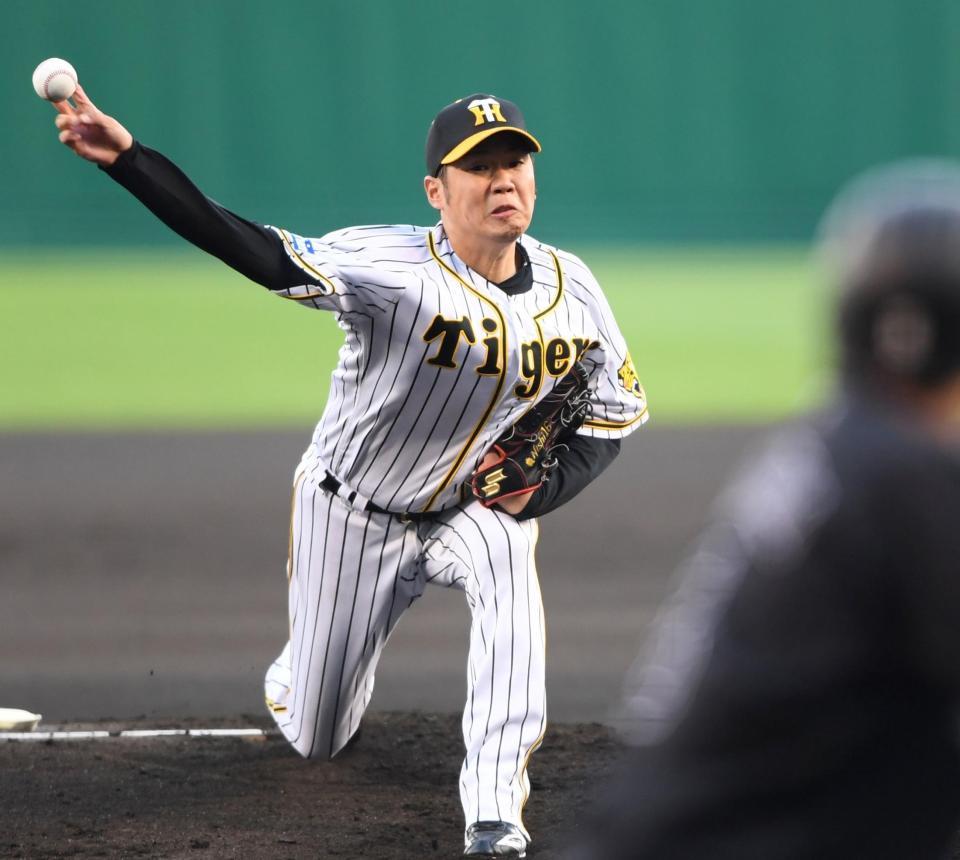 　先発し、力投する西勇