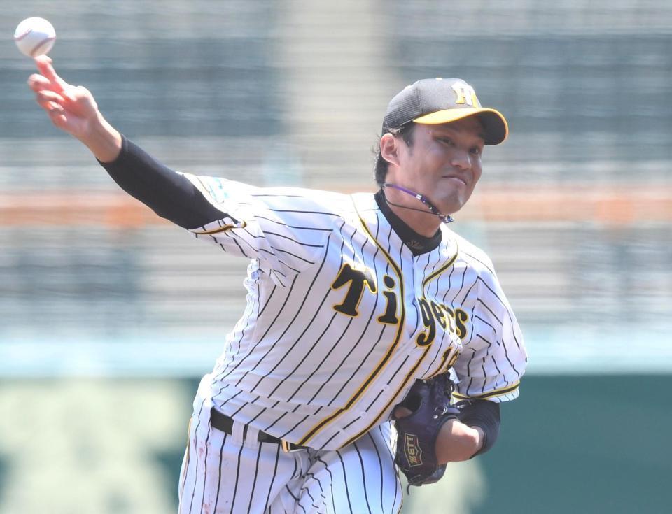 先発し、力投する藤浪（撮影・田中太一）