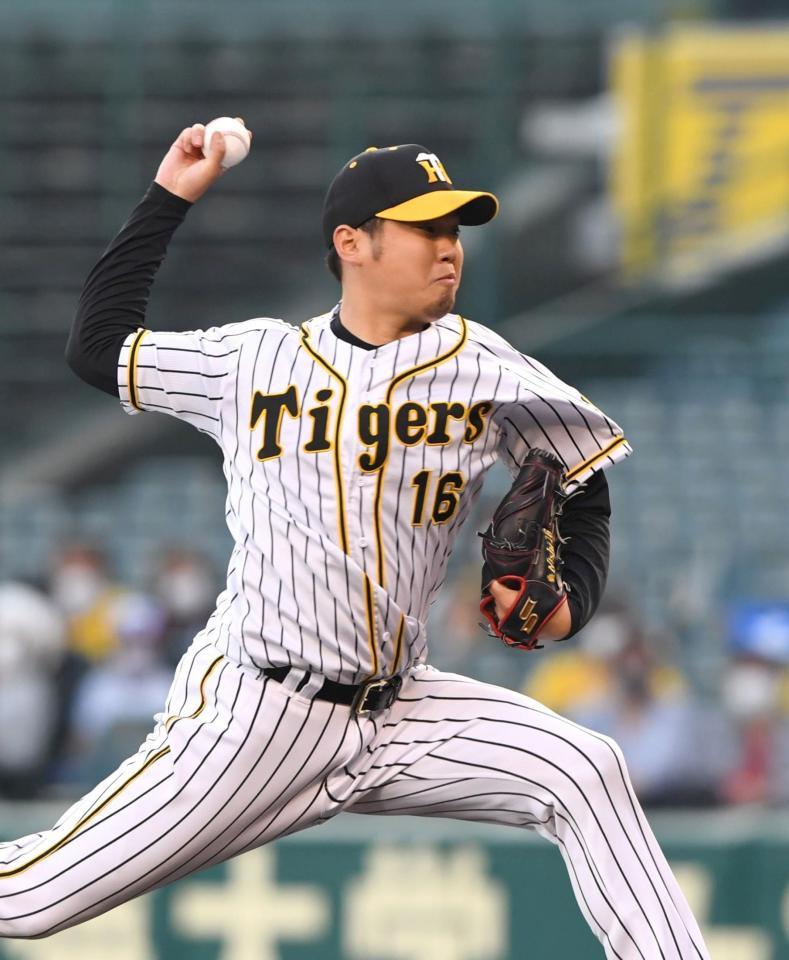 力投する阪神・西勇＝甲子園（撮影・北村雅宏）