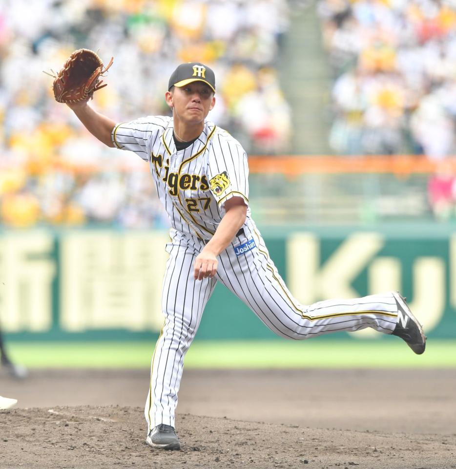 　力投する阪神・伊藤（撮影・吉澤敬太）