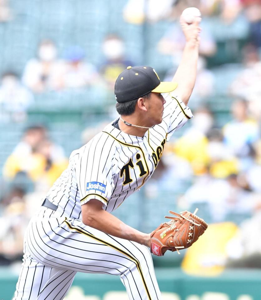 　力投する阪神・伊藤将（撮影・吉澤敬太）