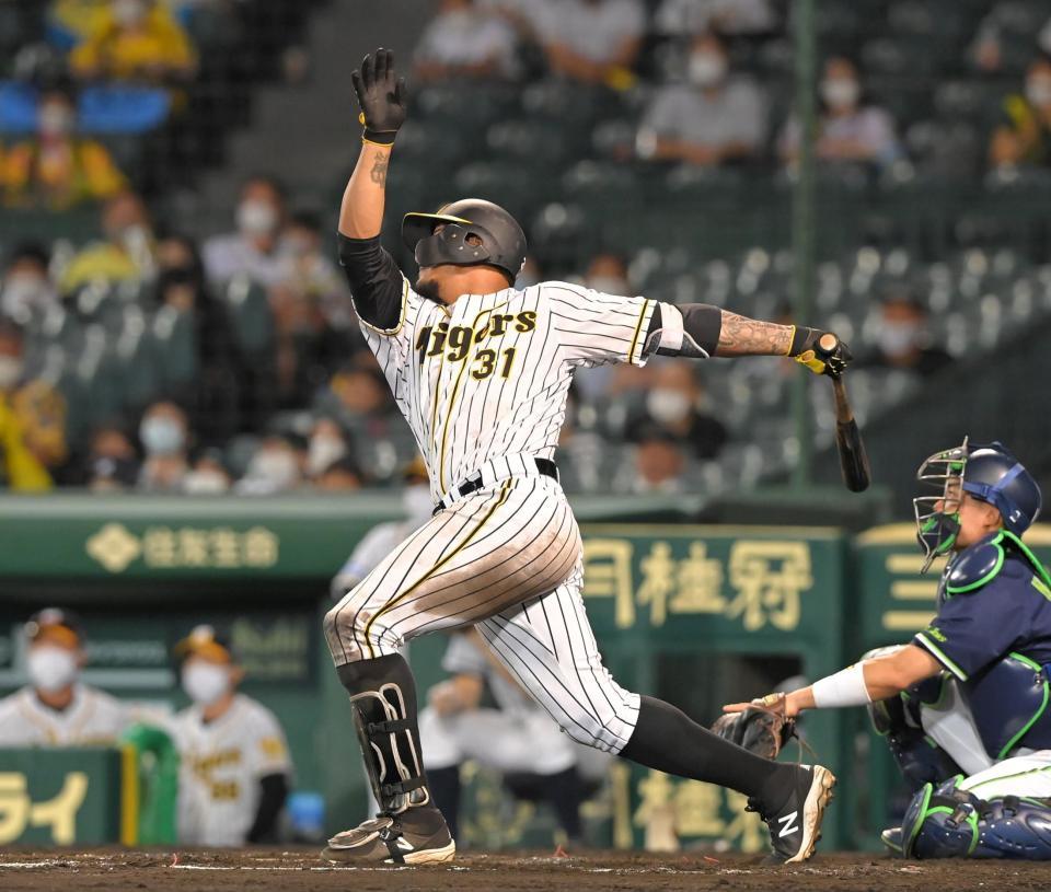 阪神 マルテ 判定覆ってラパンパラ 右翼ポール直撃の同点１３号ソロ 阪神タイガース デイリースポーツ Online