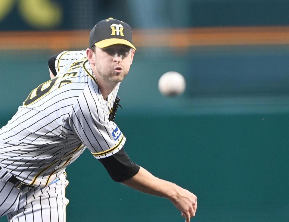 　力投する先発のガンケル