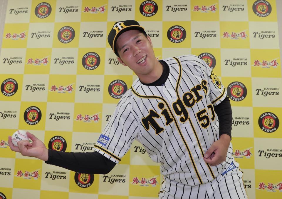 　オールスターに監督推薦で出場が決まった阪神・青柳晃洋＝甲子園（代表撮影）