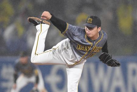 　好投した馬場（撮影・金田祐二）