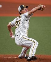 　シート打撃で投げ込む伊藤将（撮影・田中太一）