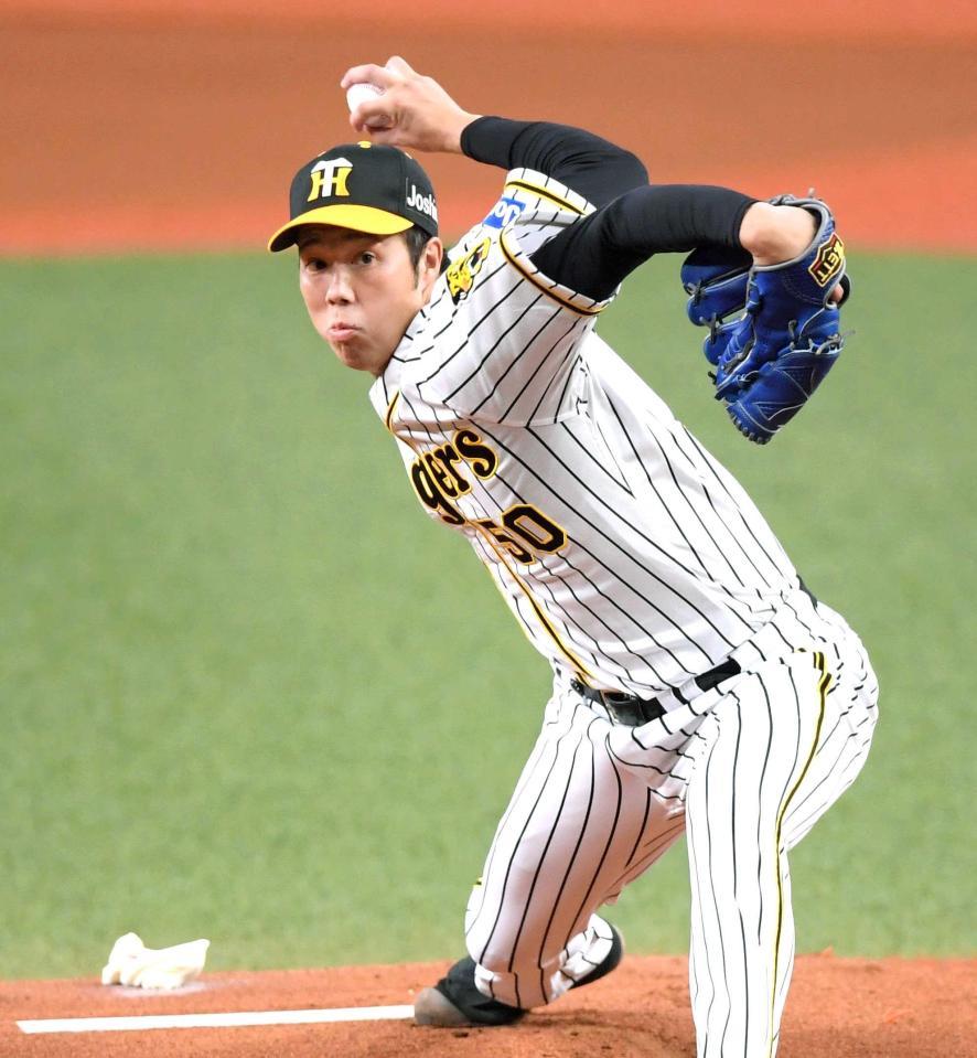 　７回２失点で１０勝目を挙げた青柳（撮影・田中太一）