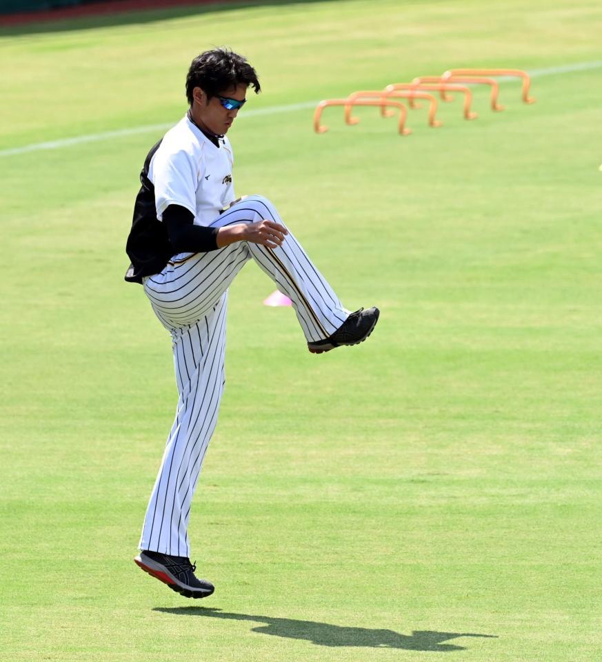 　アップをする藤浪（撮影・山口登）