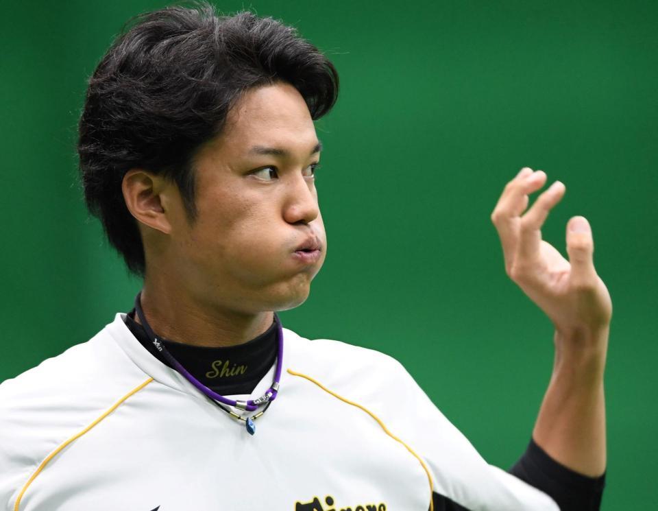 　室内練習場で調整する藤浪