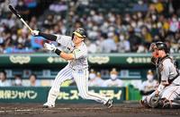 　　２回、空振り三振に倒れる佐藤輝