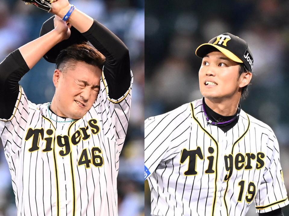 　秋山（左）と藤浪