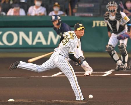 １回、塩見に内野安打を許す高橋（撮影・高部洋祐）