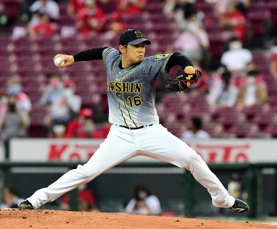 　先発し力投する西勇