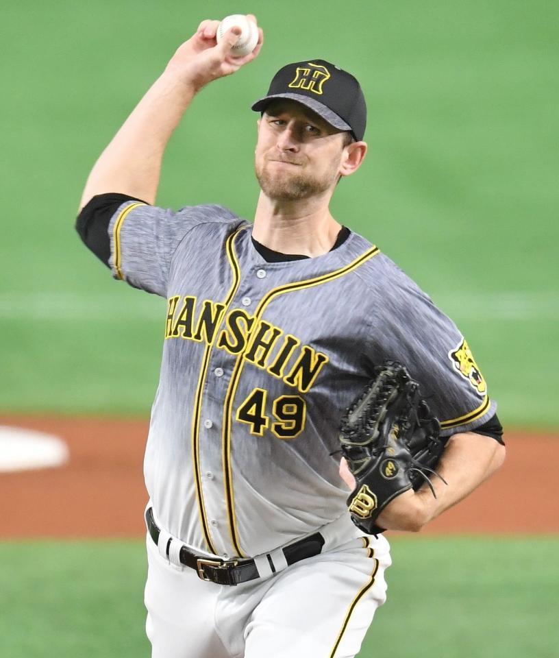 　先発し力投するガンケル（撮影・西岡正）