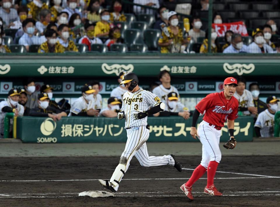 ９回、大山は遊ゴロに倒れ試合終了（撮影・山口登）