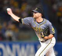 ヤクルト打線を相手に力投するガンケル（撮影・西岡正）