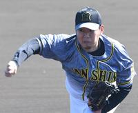 ２回を無失点に抑える好投を見せた阪神・西勇輝＝日南市南郷スタジアム（撮影・北村雅宏）