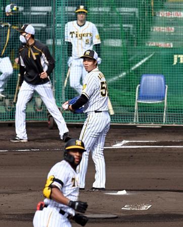 　シート打撃で青柳はロハスにソロを許す（撮影・山口登）