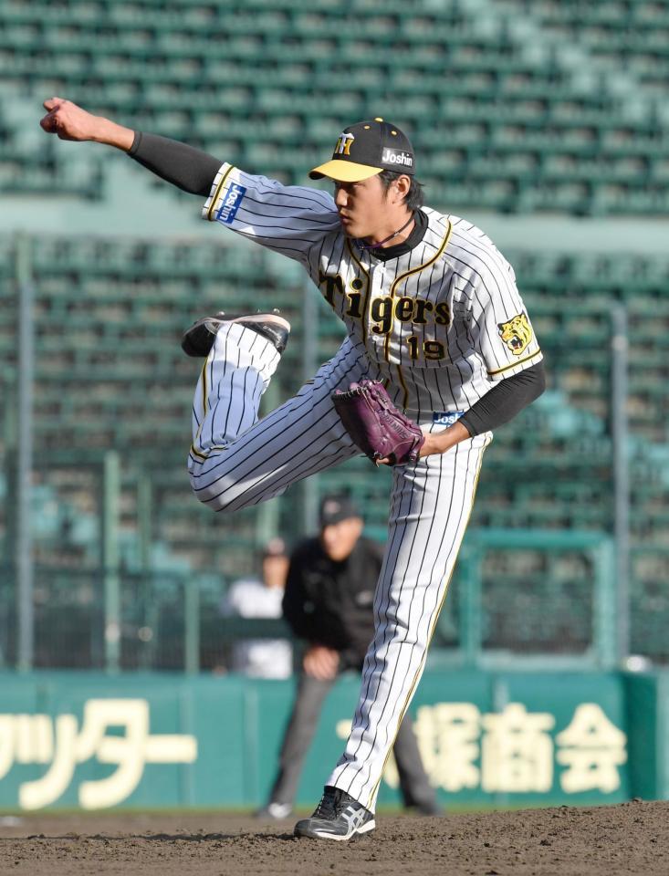 　９回に登板した藤浪（撮影・佐々木彰尚）