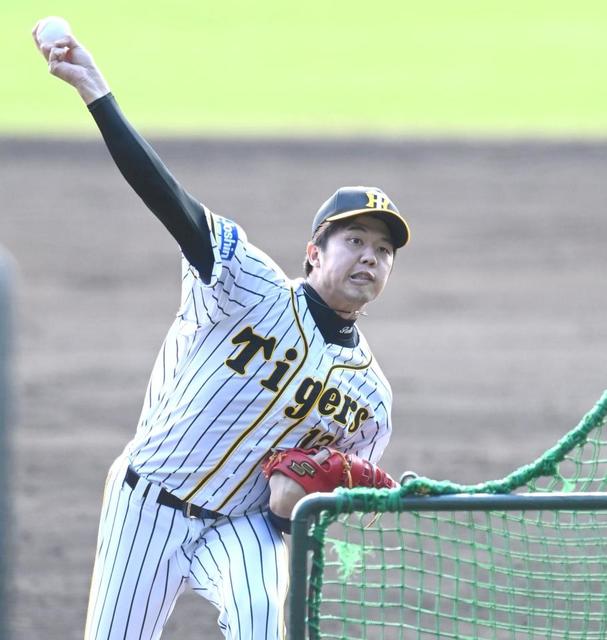 阪神育成の才木、ランチ特打に登板　佐藤輝から４球連続空振り奪う