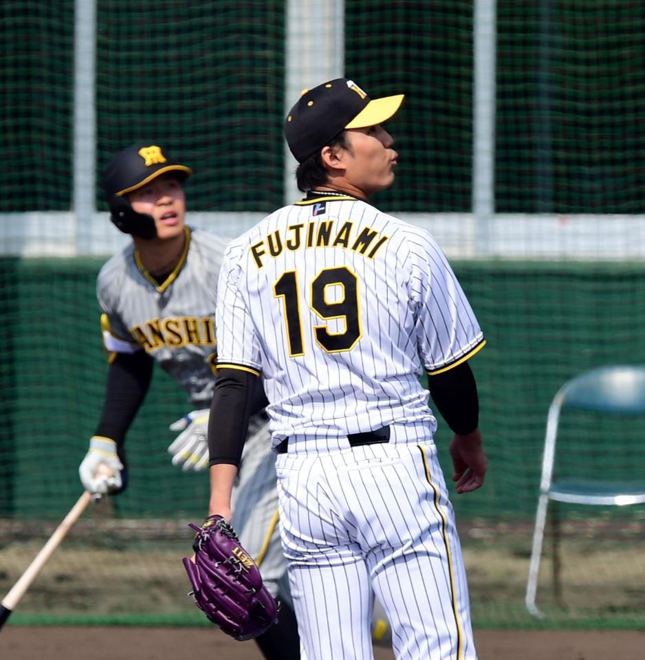 　２回、藤浪は佐藤輝にソロを許す（撮影・山口登）