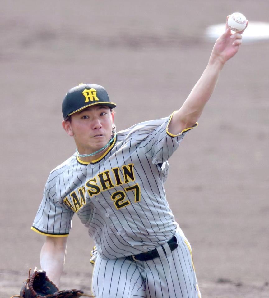 　フォークで打者を手玉に取る伊藤将（撮影・田中太一）