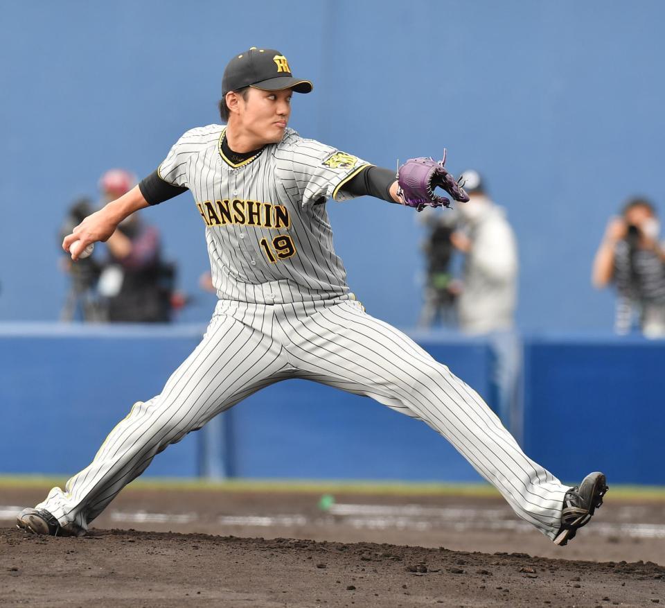 力投する藤浪（撮影・西岡正）