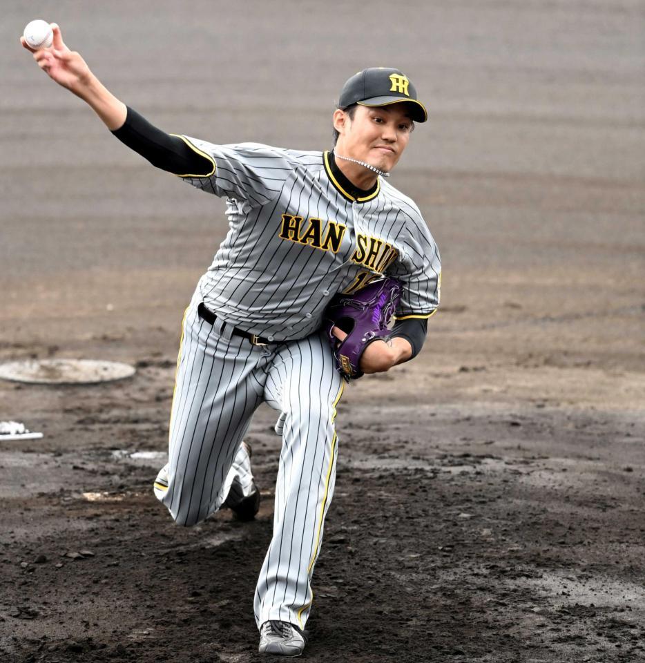 　直球と変化球を駆使して打者を手玉に取る藤浪（撮影・田中太一）