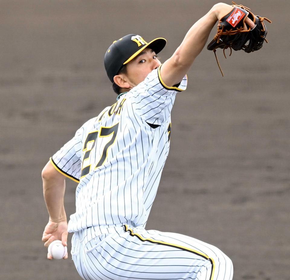 　変化球を交え３回無失点。順調な仕上がりを見せた伊藤将（撮影・飯室逸平）