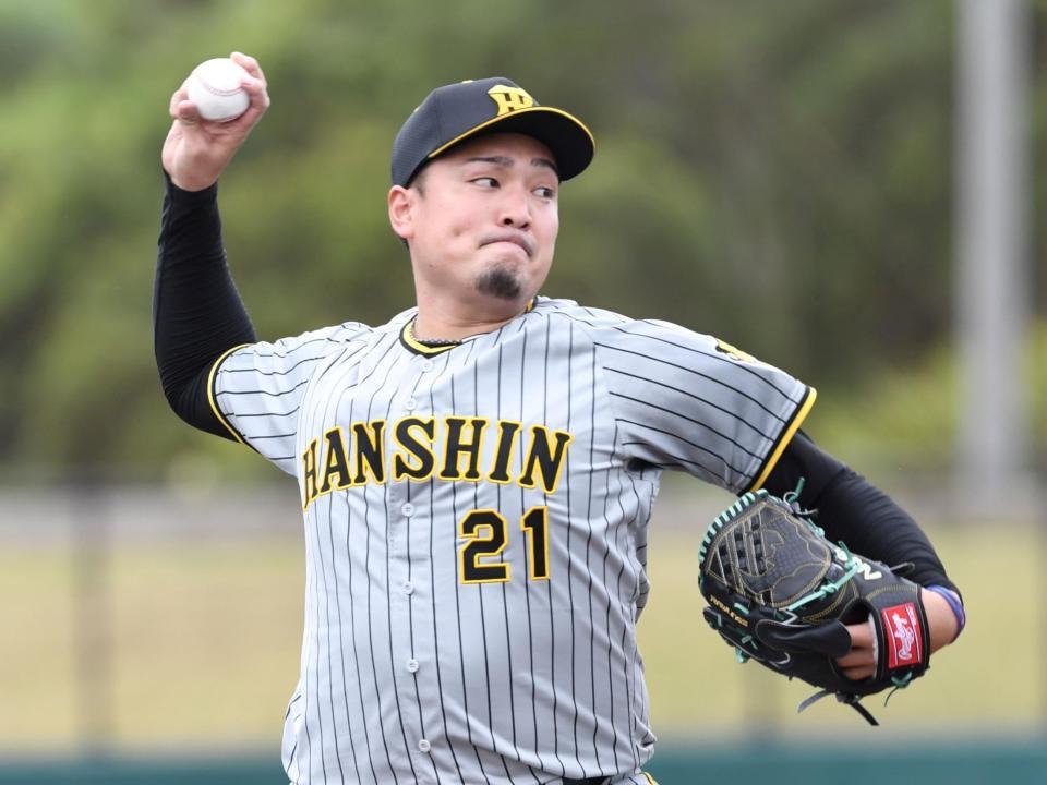 　力投する秋山（撮影・棚橋慶太）