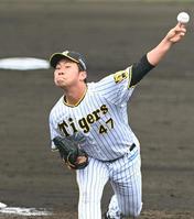 　中日打線相手に力投する桐敷（撮影・飯室逸平）