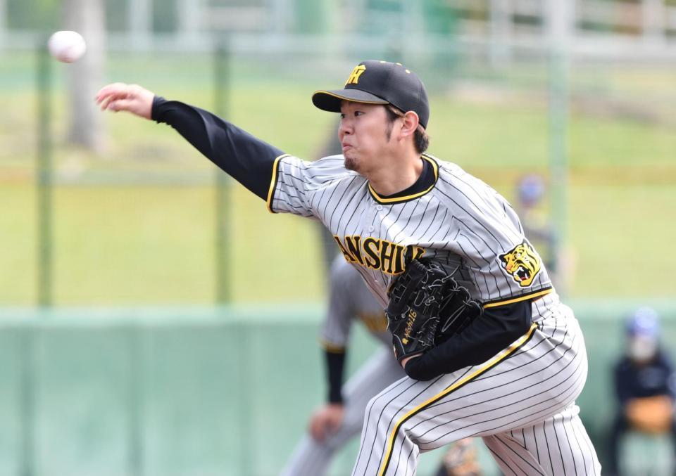 力投する西勇（撮影・棚橋慶太）