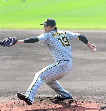 　ヤクルト打線相手に２回無失点の力投を見せた藤浪（撮影・飯室逸平）