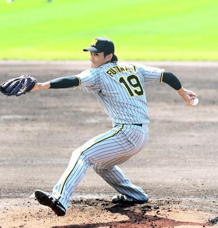 　ヤクルト打線相手に２回無失点の力投を見せた藤浪（撮影・飯室逸平）