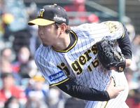 　先発し、投げ込む西勇（撮影・田中太一）