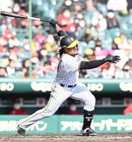 　６回、同点タイムリー二塁打を放つマルテ（撮影・飯室逸平）