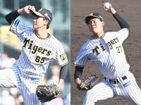 　力投する湯浅（左）と及川