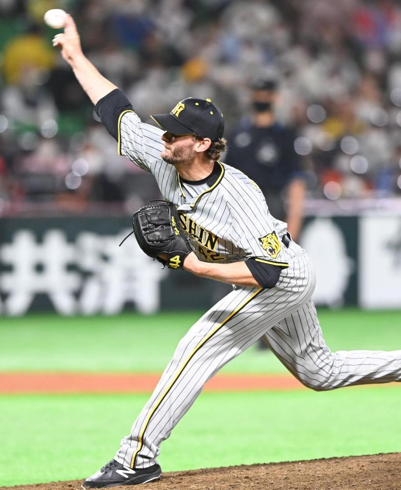 　６回、力投するケラー（撮影・飯室逸平）