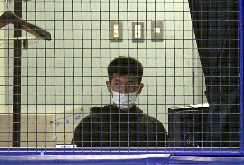 　２軍の練習試合を視察する矢野監督（撮影・山口登）