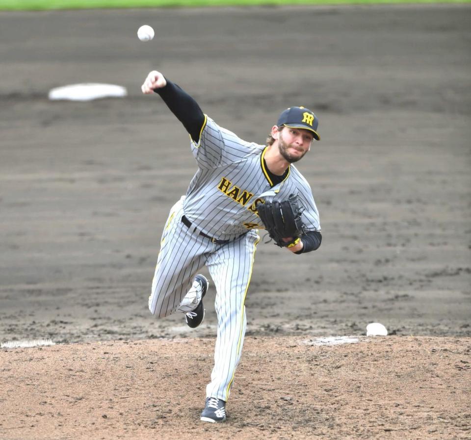 　ウエスタン・オリックス戦で来日初の連投を試したケラー（撮影・吉澤敬太）