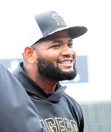 　１軍に合流したアルカンタラ（撮影・飯室逸平）