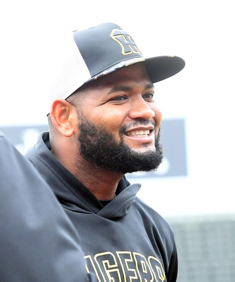 　１軍に合流したアルカンタラ（撮影・飯室逸平）