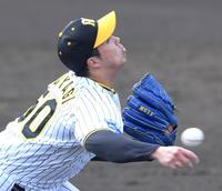 　４回から登板し、力投する青柳（撮影・北村雅宏）