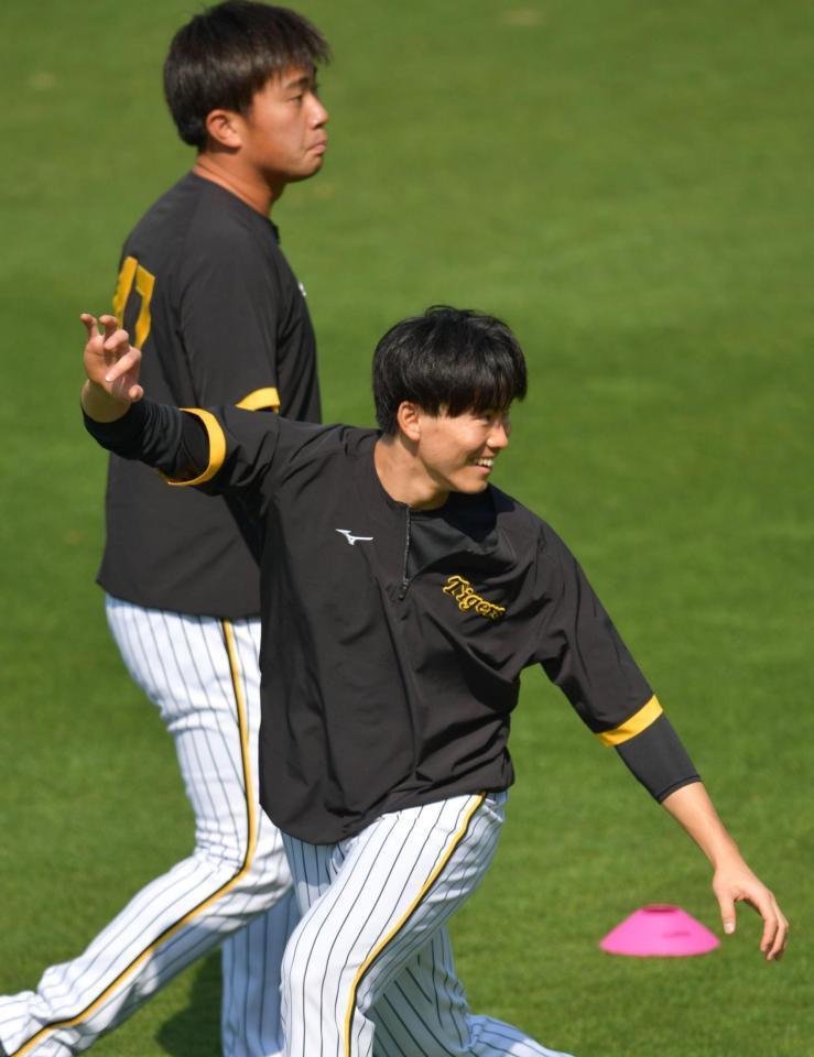 　トレーニングに励む湯浅（撮影・神子素慎一）