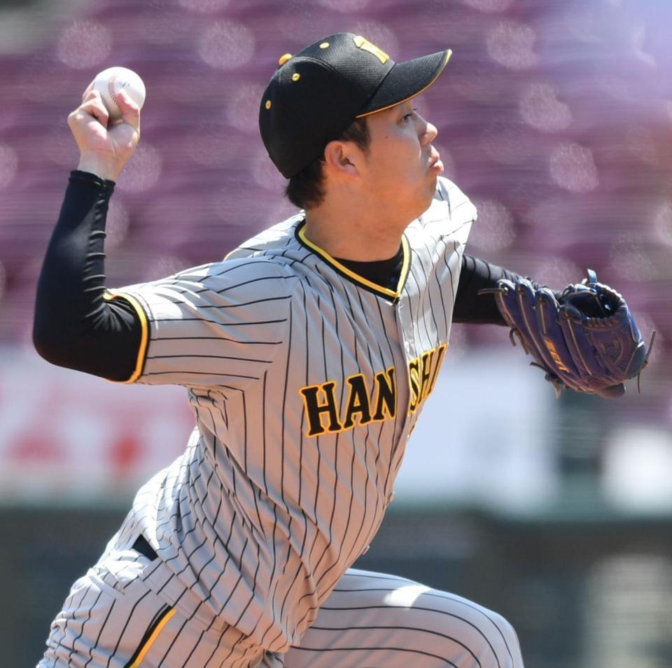 　先発し力投する青柳（撮影・石井剣太郎）