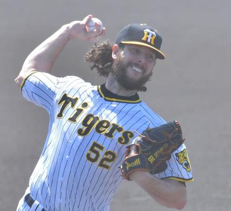 　先発で力投する阪神・ウィルカーソン（撮影・神子素慎一）